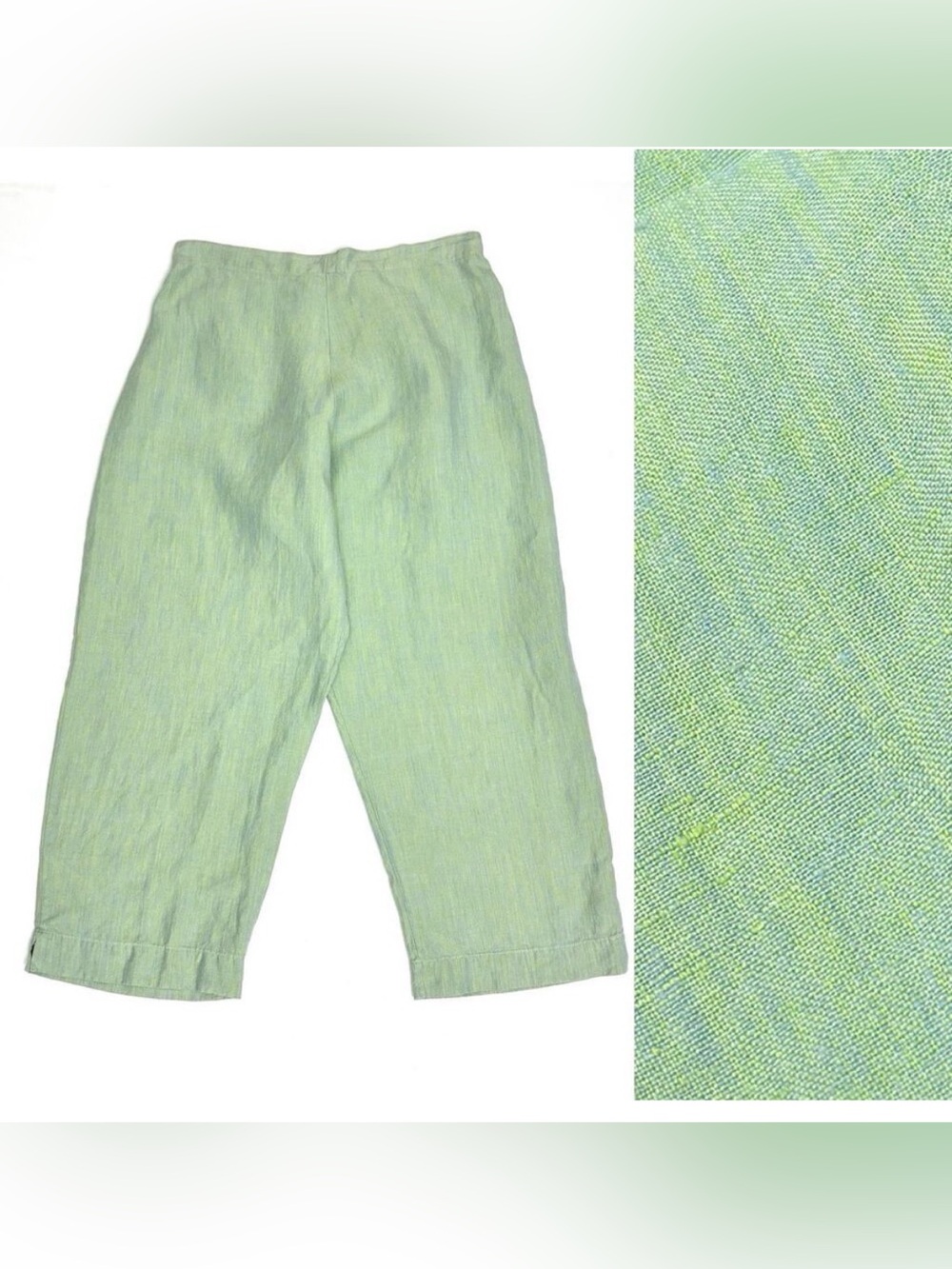 Gorgeous 😍 Bryn Walker Light Green Cropped Flowy  Linen Pants Size Small